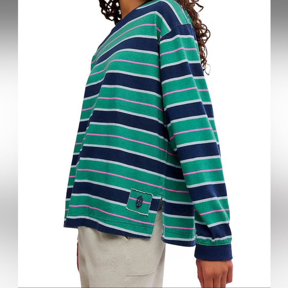 FIRM PRICE NWOT FP MOVEMENT BY FREE PEOPLE STRIPED HUSTLE LAYER - Picture 9 of 14